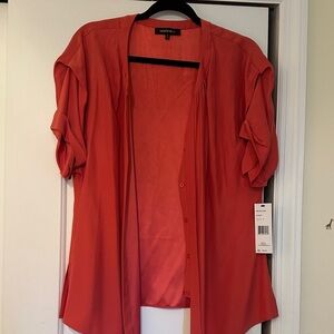Lafayette 148 New York Coral Blouse